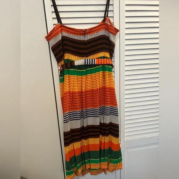 Anthropologie Plenty by Tracy Reese Silk Belted Striped Dress - Size 10 - Picture 5 of 6